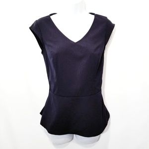 The Limited Navy Blue Peplum Top